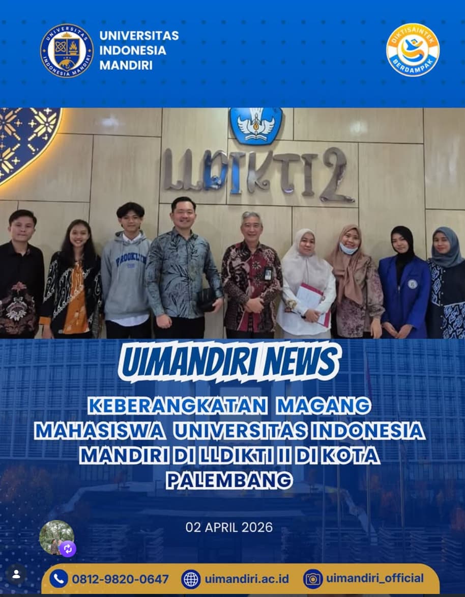 Pelepasan 2 Mahasiswa Magang Universitas Indonesia Mandiri ke LLDIKTI II