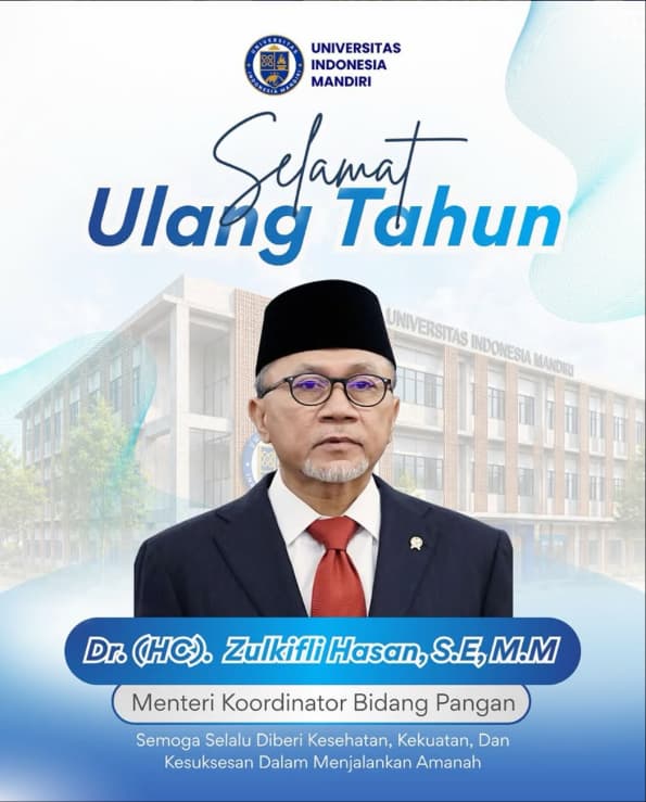 Selamat ulang tahun, Bapak Dr. (H.C.) Zulkifli Hasan, S.E., M.M.