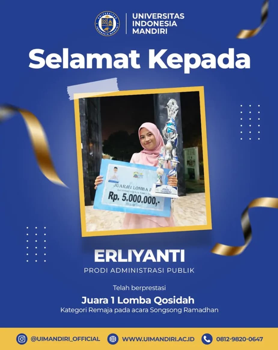 Juara I Lomba Qosidah Kategori Remaja antar Kabupaten