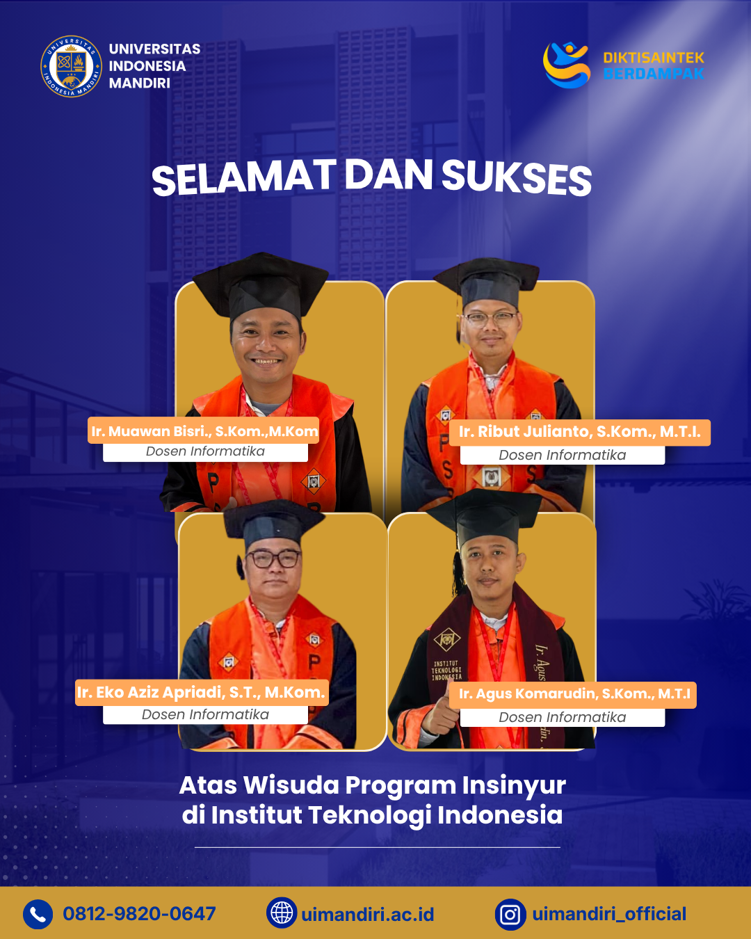 PROGRAM STUDI INFORMATIKA NAIK LEVEL MELALUI PENINGKATAN KOMPETENSI PENDIDIKAN PROFESI INSINYUR PARA DOSEN (TENAGA PENDIDIK)